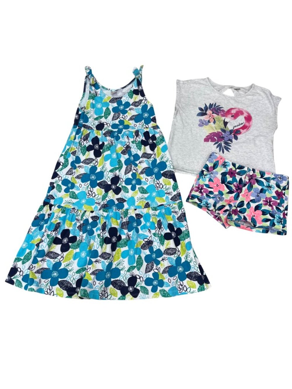 Gymboree Sundress and Outfit Girls Size M (7/8) Cotton Colorful Floral Tropical